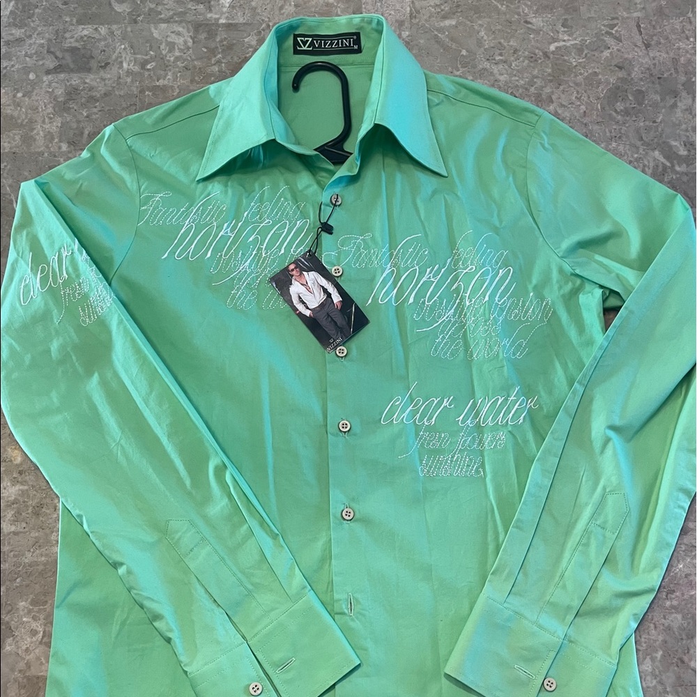 Fashion Stretch Slim Fit Embroidered Dress Shirt